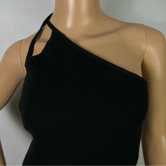 NEW BA&SH BLACK ONE-SHOULDER TANK TOP - Picture 4 of 9